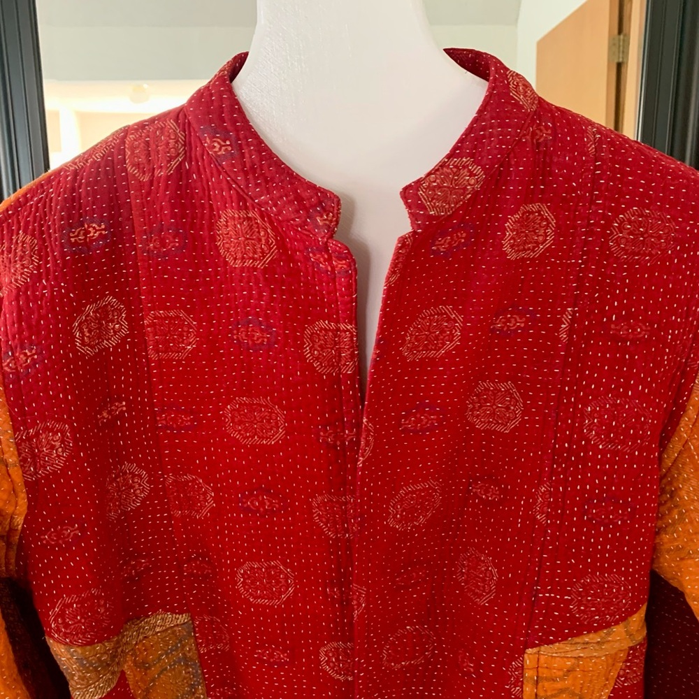 Quilted One of A Kind Kantha Style Jacket - Picture 3 of 10